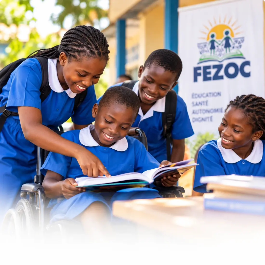Accompagnement éducatif d’un jeune bénéficiaire sur le terrain.